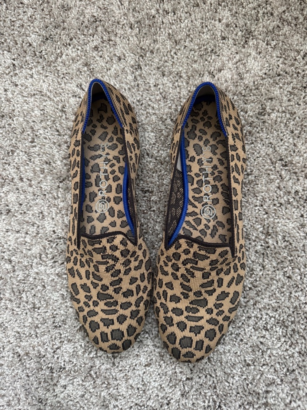 Rothy’s Leopard Print Slip-On Flats - Tan and Black